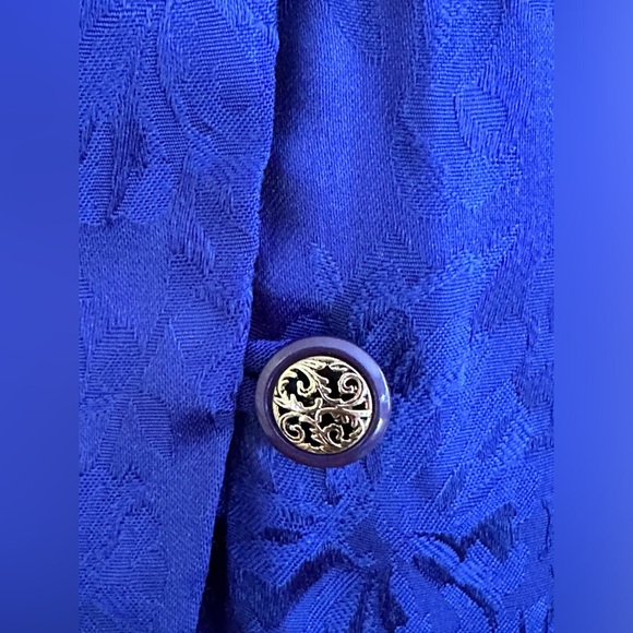 Miss Dorby Royal Blue Vintage Retro 90’s Dress Sz 10P Tie & Zip In Back.. - Picture 11 of 16